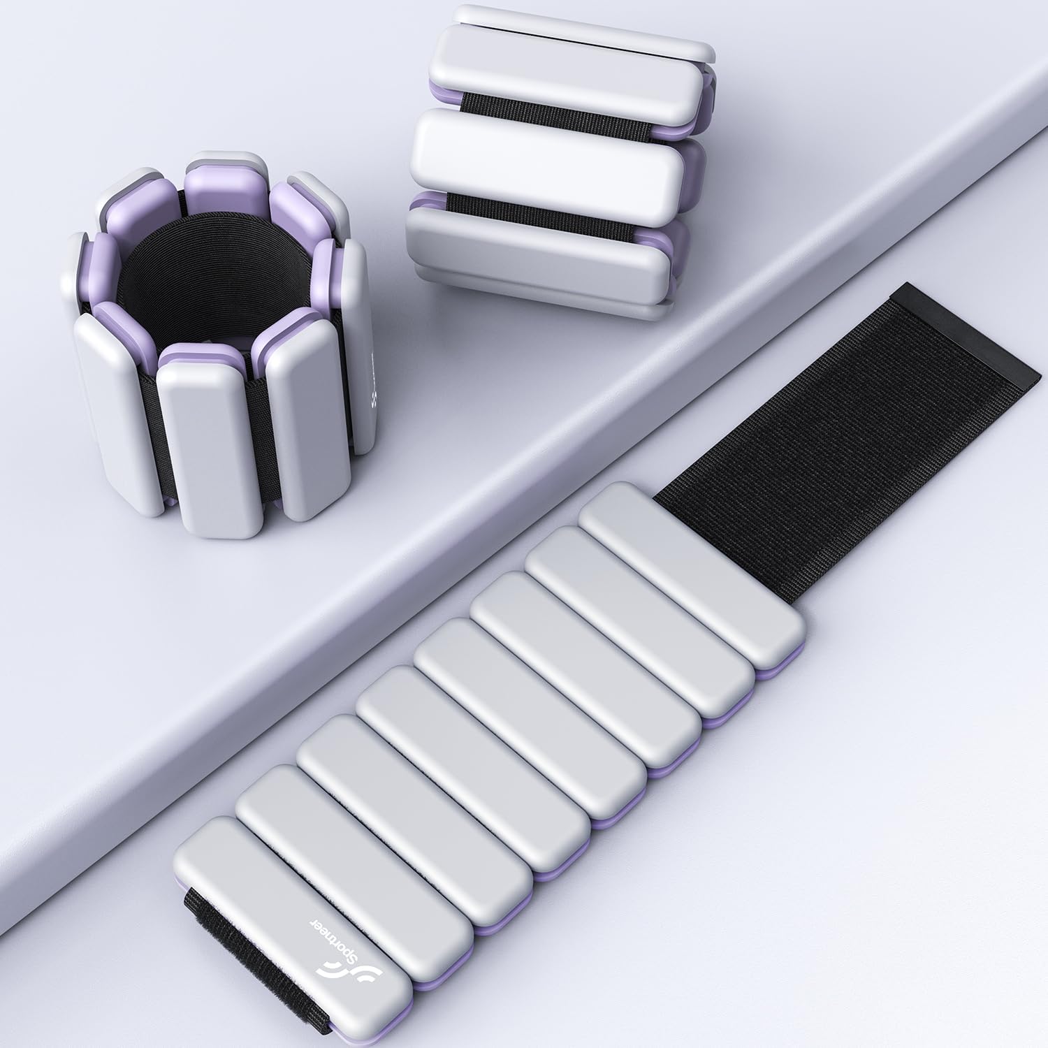 Sportneer Wrist & Ankle Weights for Women Men - 1 Pair (1 lb/2 lb Each) | Adjustable Weighted Bracelet Silicone Bangles for Yoga, Dance, Pilates, Cardio, Aerobics, Gym, Pool Exercises and Jogging